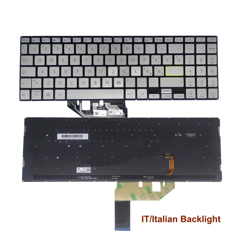 Для ASUS VivoBook 15X513 M513 K513 X513EA X513EP X513EQ X513IA X513UA итальянская серебряная клавиатура с