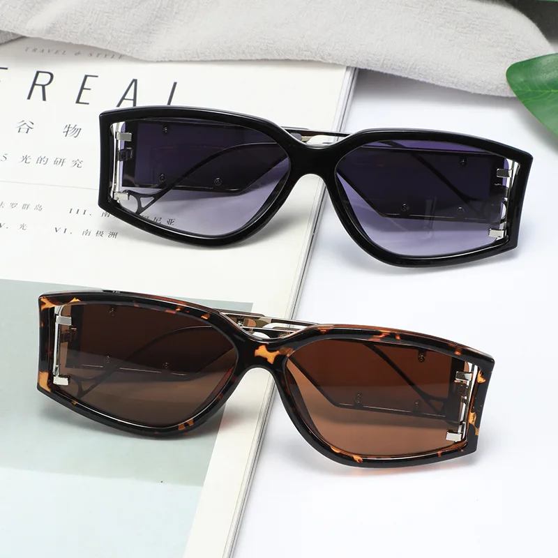 

Новинка 2022, солнцезащитные очки в большой оправе в европейском и американском стиле, женские солнцезащитные очки, металлические солнцезащи...