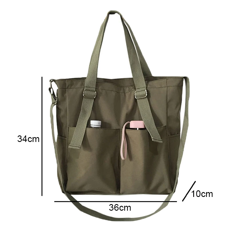 Women's Bag Shopper Fashion Simple Zipper Handbags Nylon Waterproof Crossbody Bags Large Capacity Tote Shoulder Bags for Women