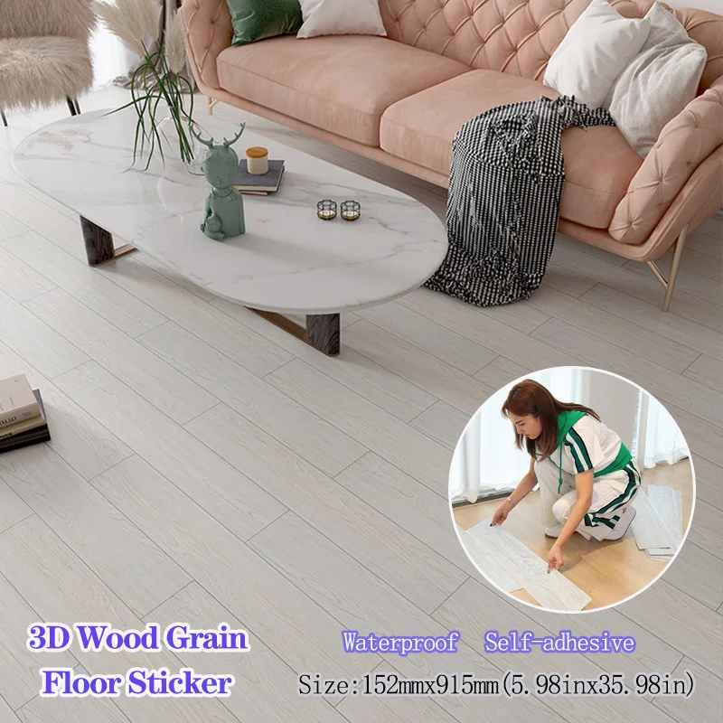 

3D Wood Grain Floor Sticker PVC Waterproof Self-adhesive Wall Stickers for Kids Room Bedroom Toilet Kitchen Modern Home Decor