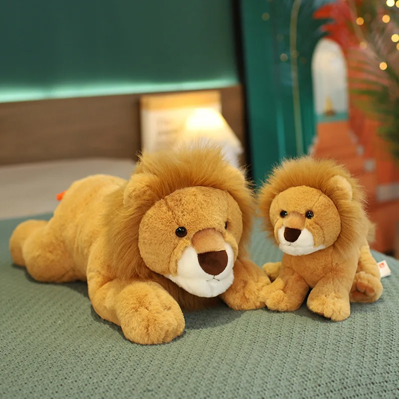 

дикое животное лев Cute little lion doll simulation animal plush toy children's holiday birthday gift
