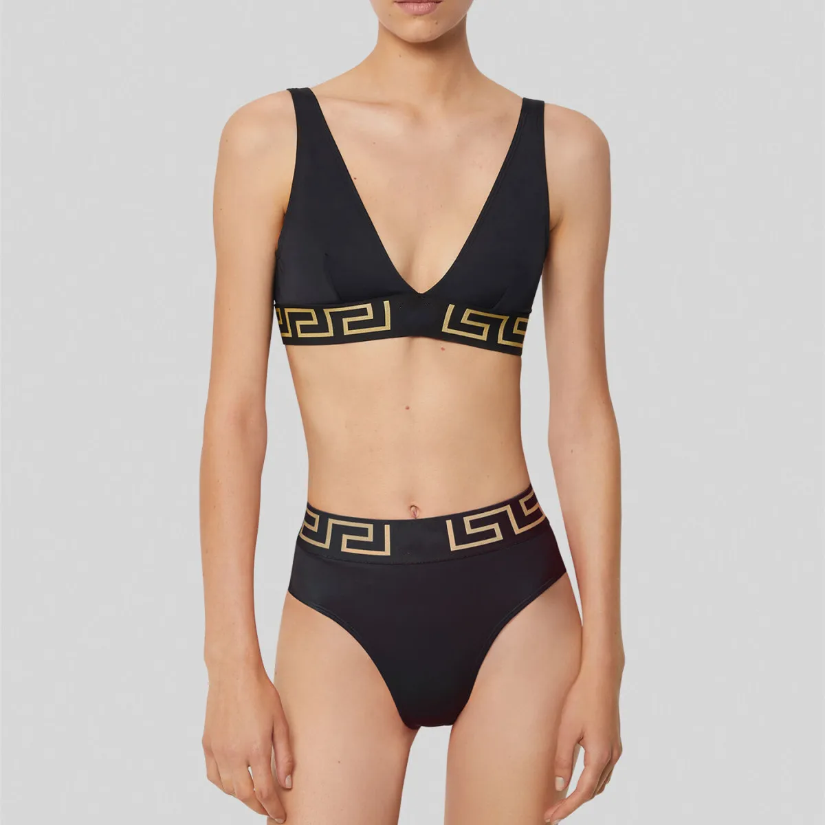 

Новый сексуальный купальник с золотым принтом, бикини из двух частей, Женский бразильский купальник, купальный костюм 2023, женский пляжный купальник