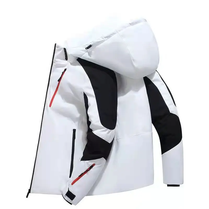 Winter Patchwork Puffer Jacket Men's Thicken Warm Down Jackets 2022 Outdoor Mens Windproof White Duck Down Parka Coat Outfits