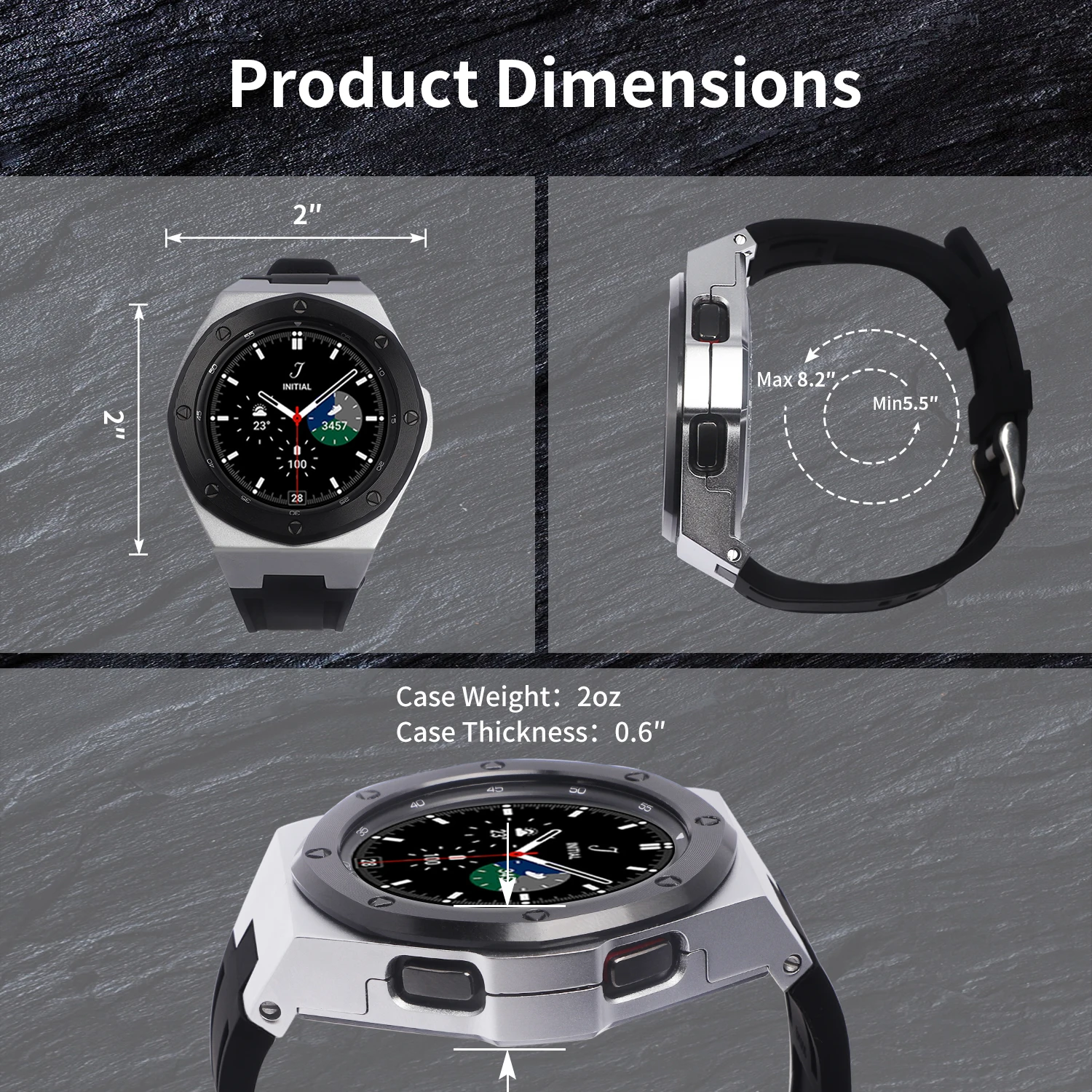 Zinc Alloy Case Premium Soft Silionce Band for Samsung Galaxy Watch 4 Classic 46mm Metal Rotatable Bazel Cover Kit Accessories