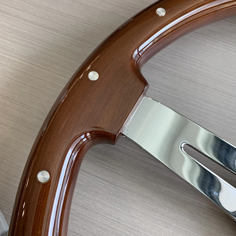 TIYPEOR 15-дюймовый универсальный деревянный руль из цельного дерева 380 мм с