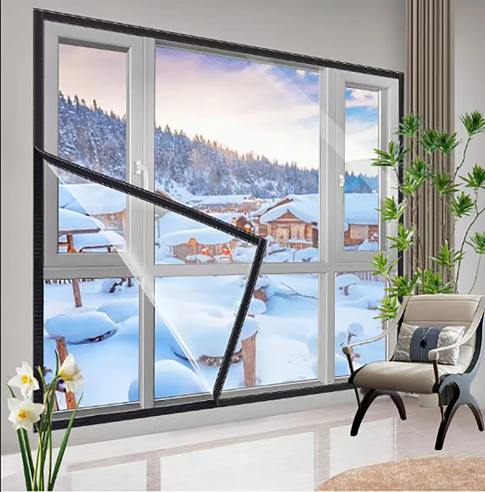 

Прозрачная зимняя пленка для окон