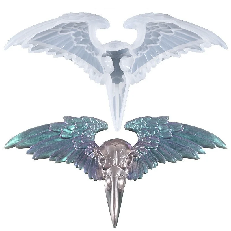 

DIY Череп ворона Crystal эпоксидная смола, форма готические стильные украшения Eagle орнамент в виде крыльев Silicone