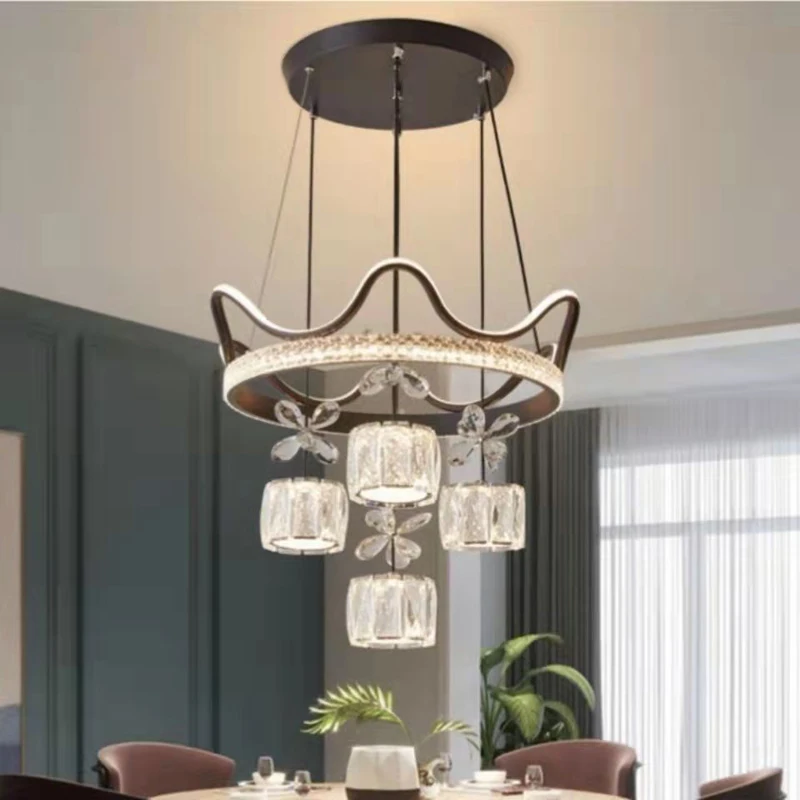 

Роскошные домашние украшения для спальни, люстры, современные светодиодные подвесные светильники для бара, ресторана, простая железная хру...