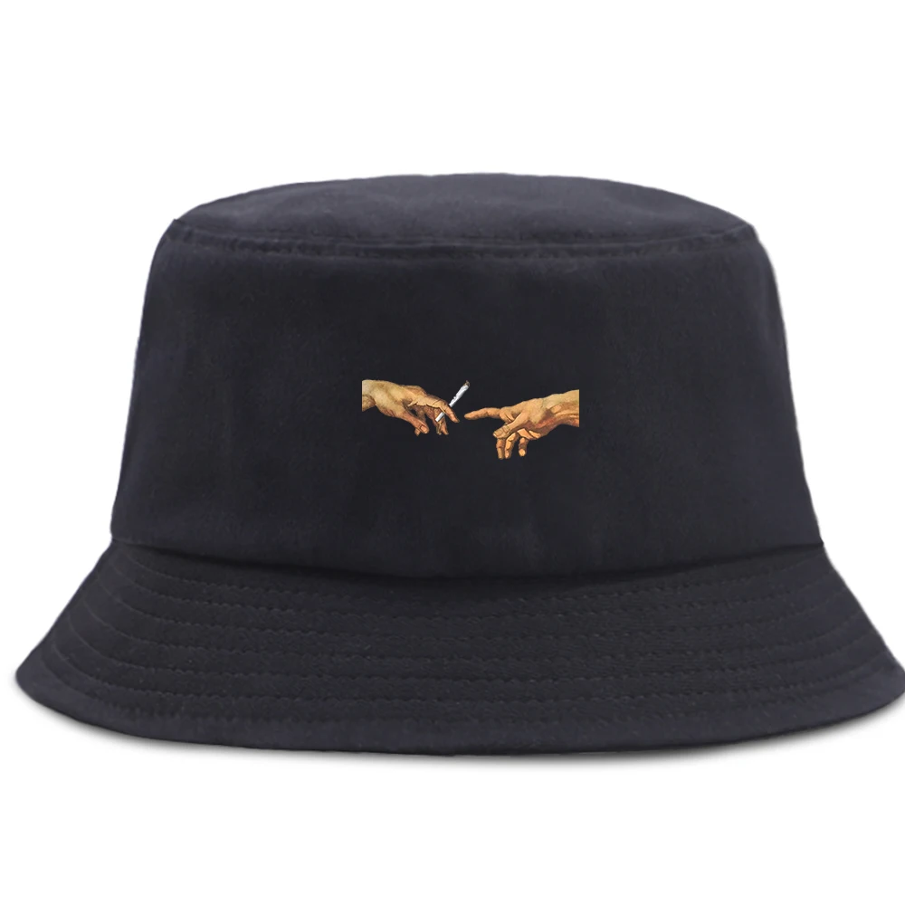 

MICHELANGELO Printed Bucket Hat Summer New Outdoor Fisherman Cap Foldable Unisex Fishing Sun Caps Sunscreen Panama Beach Hats