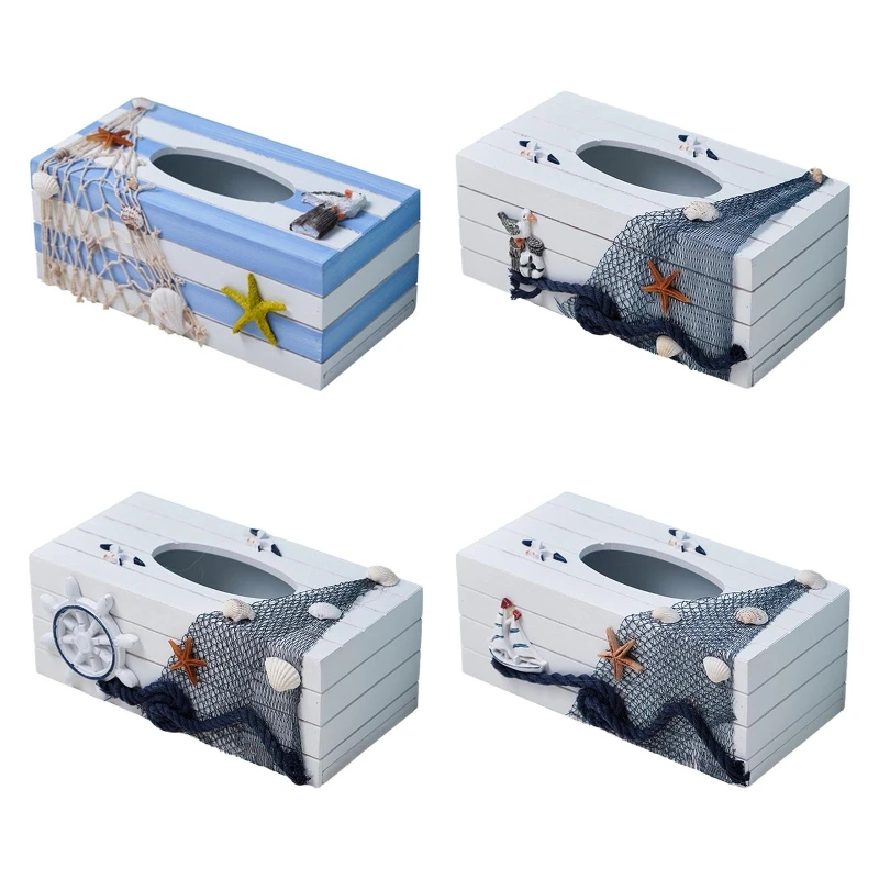 

Средиземноморская искусственная деревянная прямоугольная коробка для салфеток для комнаты