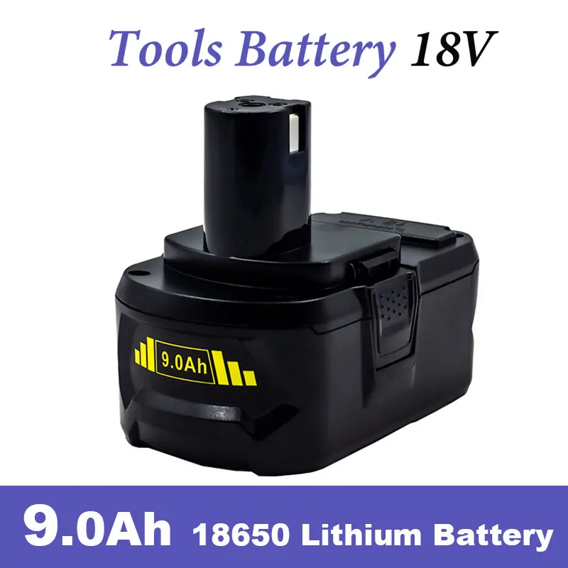 9000mAh 18V Li-ion Rechargeable Battery for Ryobi ONE+ P108 P107 P122 P104 P105 P102 P103 P109 RB18L25 RB18L40 Cordless drills