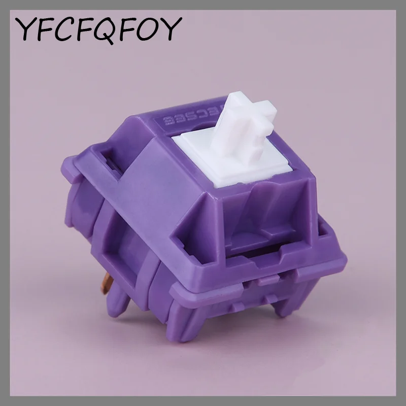 

Тактильные линейные переключатели Tecsee Purple Panda маленького размера, 5-контактный стержень POM 68 г, пружинные выключатели для механических игр