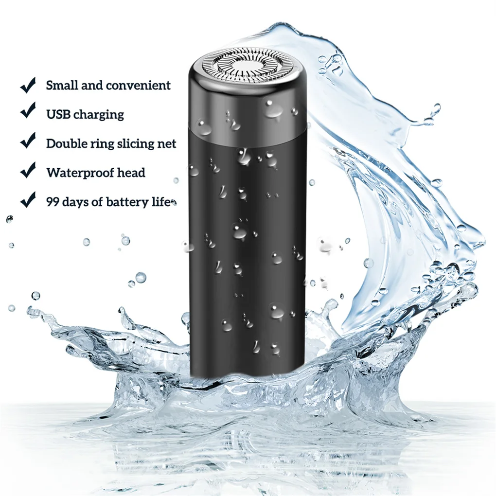 

Portable Electric Shaver Facial Rechargeable Trimmer Waterproof Rotary Beard Removal Barber USB Beauty Outside Car