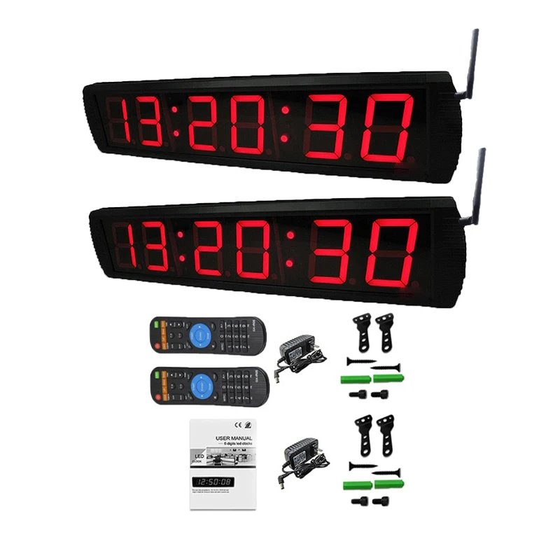 Цифровые светодиодные синхронизированные часы с системой Master Clock настенные 2 шт. 4