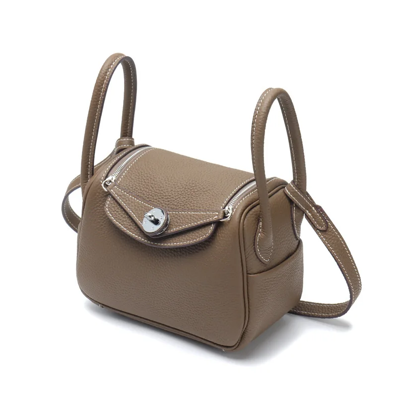 

Mini 20cm Pillow Bag Silver Buckle Ladies Handbag Luxury Brand Designer Shoulder Bag Cow Genuine Leather Crossbody Bags Fashion