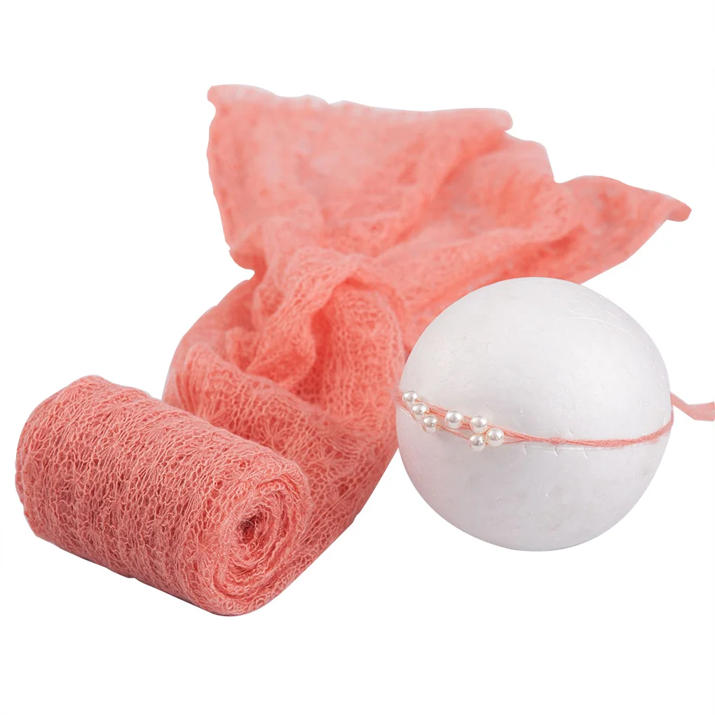 

40X150cm Newborn Photography Props Wrap Accessories Infant Photo Shoot Blanket Solid Lace Baby Soft Stretch Wraps Headwear