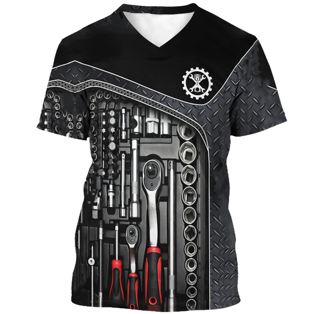 

Men T Shirt Vintage T-shirt Summer Clothing Personalized Name Mechanic 3d Print Tops 5xl Street Casual Sports Oversized Pullover