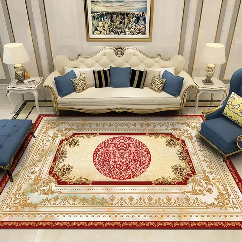 

European Persian Royal Palace Large Carpet Living Room Hotel Carpets Bedroom Sofa Coffee Table Rug Party Wedding Red Area Rugs