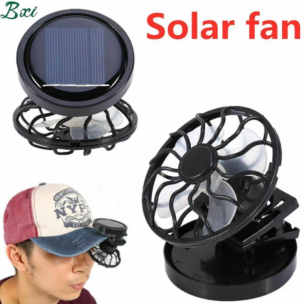 

Solar powered fan Clip climbing cooling fan camps in summer handheld cap fine fan