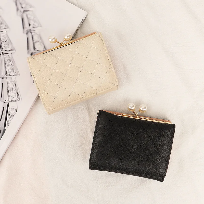 Luxury Designer Women Three Fold Wallets Fashion Leather Top Quality Card Holder Classic Female Coin Purse New Wallet for Women