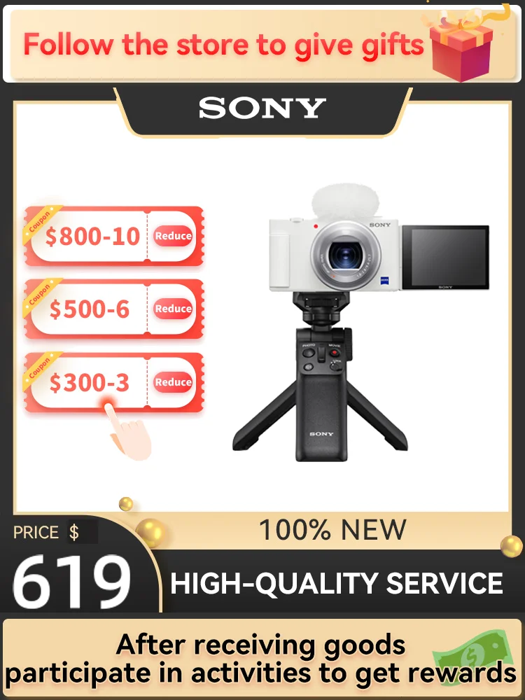 SONY ZV-1 ZV1 Портативная цифровая камера 4K видео с большой диафрагмой моторизованный