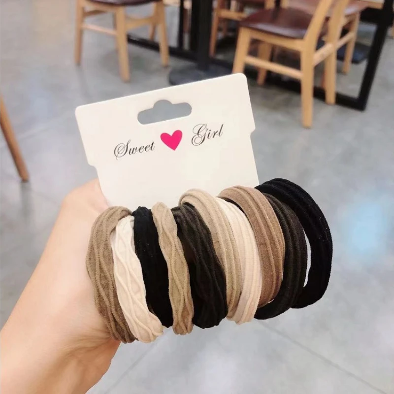 

Simple high elastic seamless hair band rubber band female tie rope ponytail durable base