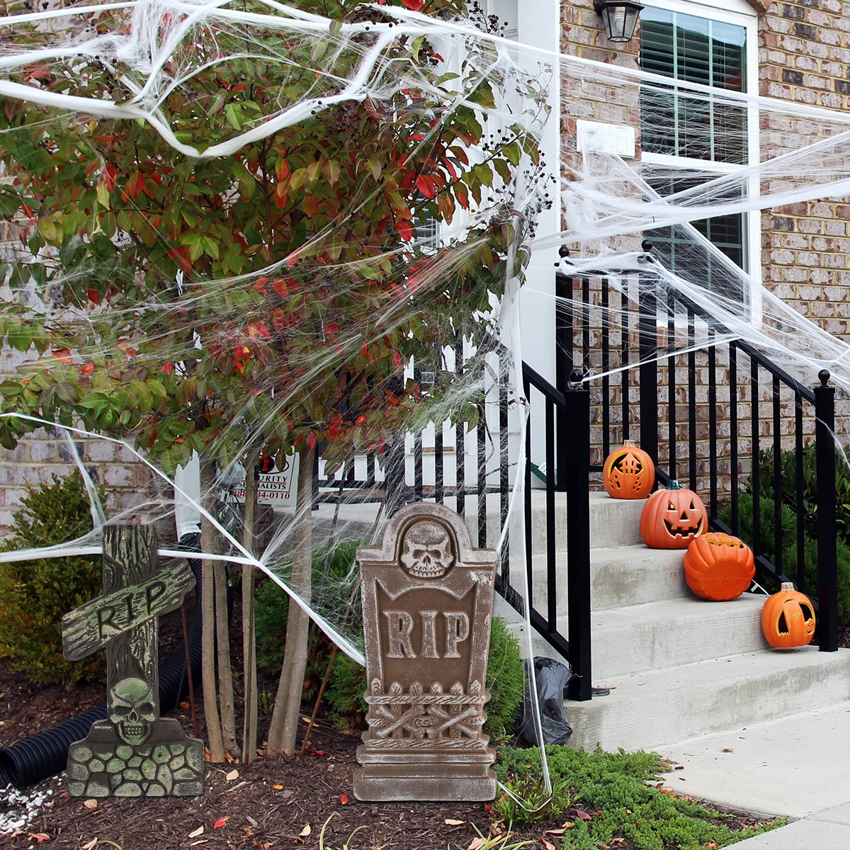 

2 Party Supplies Graveyard Tombstone Gravestones Haunted House Props