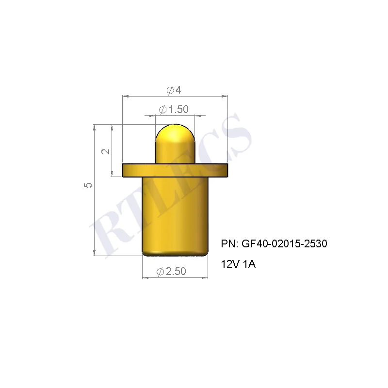 RTLECS OD4.0-x подпружиненный разъем Pogo Pin 2 шт.