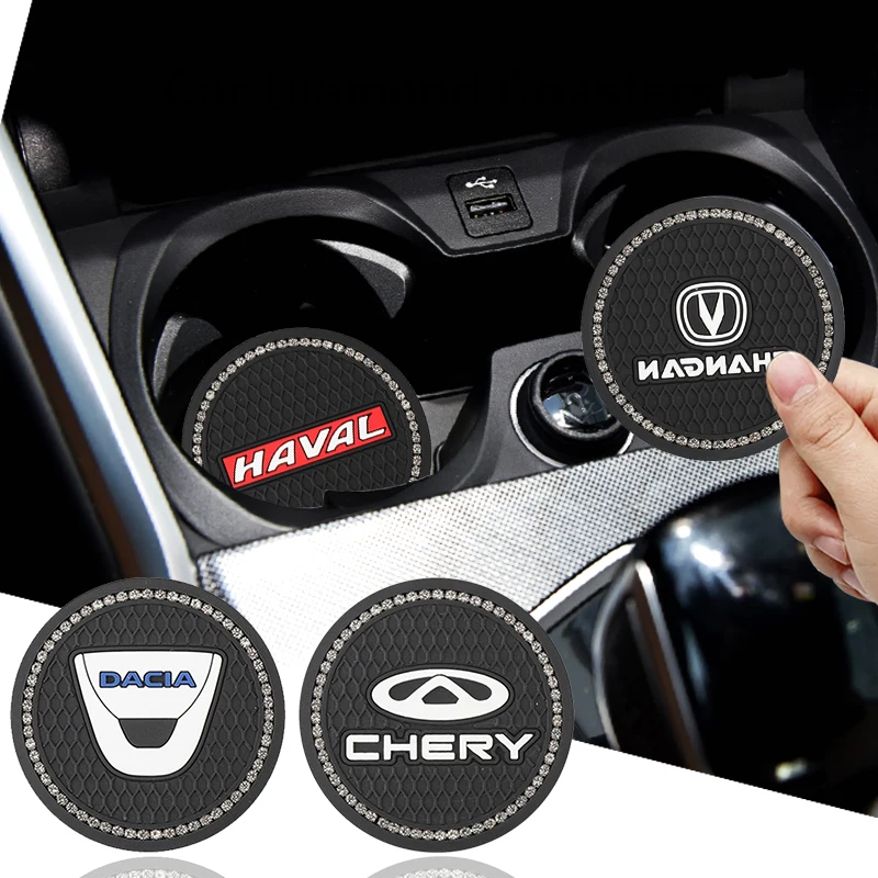 

Car Diamond Water Coasters Slip Pad Rubber Mat for Acura RDX Integra TLX CDX MDX RDX ZDX ILX TL RL TL Vigor Integra Accessories