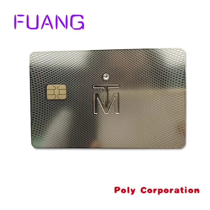 Stainless steel metal metal business card with chip