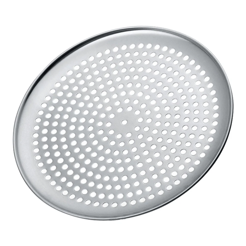 

Pizza Pan Tray Baking Oven Round Forcrisper Holes Steel Non Stick Plate Pans Nonstick Bakeware Stainless Serving Perforated