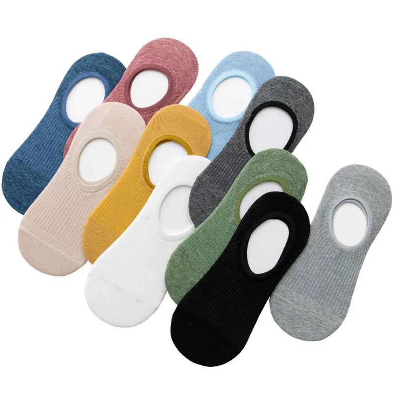 

5Pair Women Boat Socks Sweat Breathable Solid Color Cotton Socks TideSummer Thin Shallow Mouth Invisible Socks College Style