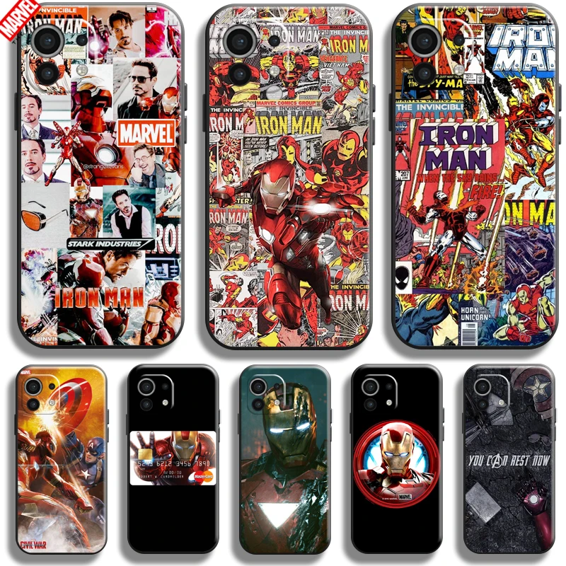 

Iron Man Marvel Avengers For Xiaomi Mi 11 11 Lite 5G Phone Case Soft Silicon Coque Cover Black Funda Thor Comics