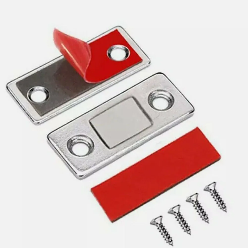 

Latches Cabinet Door Locks Hole-free Invisible Metal + Magnet Strong Magnetic Ultra-thin 4 Sets 42*32mm Attractor
