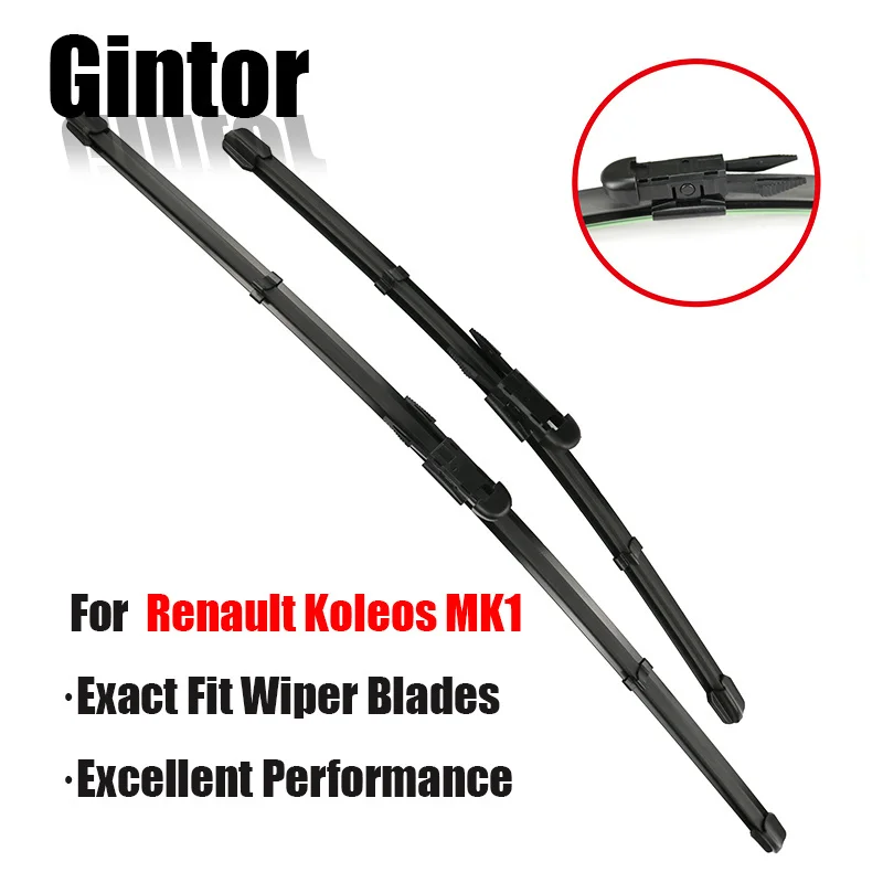 

Gintor AUTO Car Wiper LHD Front Wiper Blades For Renault Koleos MK1 2008 - Windshield Windscreen Front Window 24"+19"