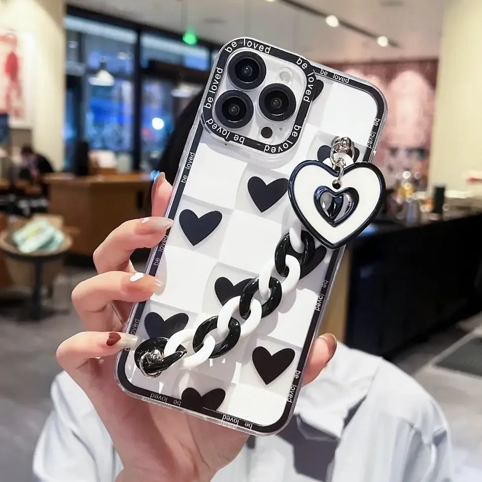 Love Heart Cover Chain ЧЕХОЛ ДЛЯ VIVO V29E V27E V25E V21E V25 V27 Pro V21 V23 V20 SE Y20 Y11 Y36 Y12 Y20i Y20S Y11S Y12S Y02 Y03
