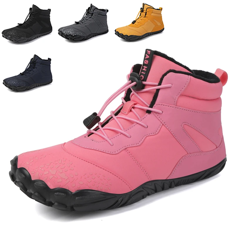 

Barefoot Boots Women Winter Snow Boots for Men Plush Warm Ankle Shoes Non-slip Outdoor Waterproof Hiking Shoes Plus Size