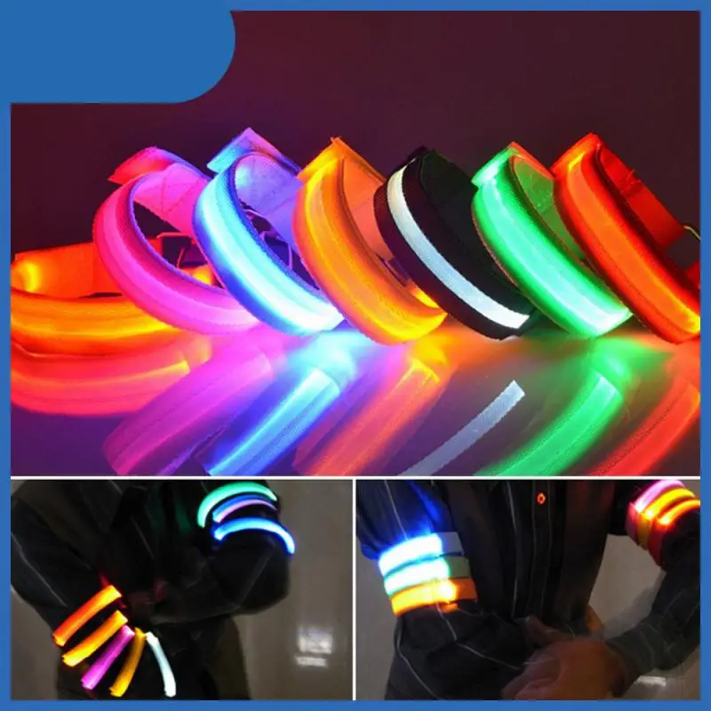 

1PCS Outdoor Running Light Sport Wristbands Adjustable USB LED Glowing Bracelets For Runners Joggers Cycling Riding Safety Bike