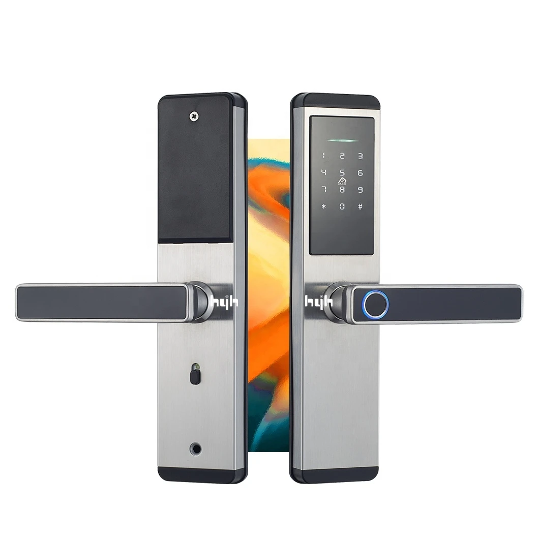 

hyh Stainless Steel Fingerprint Wifi Smart Lock Door, Card Key Apartment Intelligent Door Lock rfid With Password TTLock