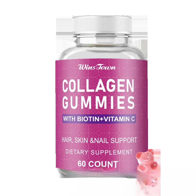 

60 Gummies Collagen Gummies Biotin Vitamin C Gummies Hair Skin Nail Support Dietary Supplement Healthy Hair Delicious Care