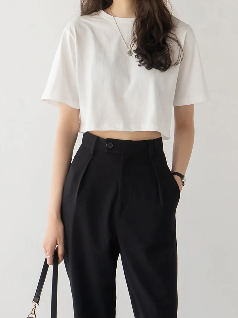 

Hot sale 2023 Black Slacks with High Waisted Straight Leg Look Slimmer and Black Pants with Spring and Autumn Slacks streetwear