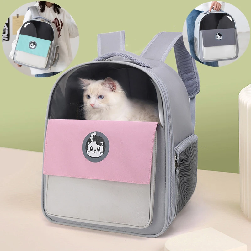 

10 Colors Cat Backpack Breathable Pet Carrier For Cats Bag Transparent Skylight Transportation Dog Carrier Cat Accessories