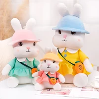 35cm cute rabbit dolls wear a lovely hat and a small carrot backpack as a plush pillow gift to girls and children birthday