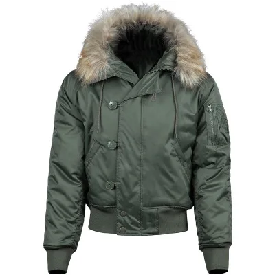 

Mens Winter N2B puffer jacket men canada coat military fur hood warm trench camouflage tactical bomber army korean parka