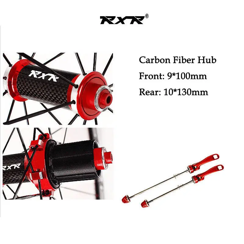 RXR X9 700C Road Bike Wheelset Carbon Hub Bicycle Wheels Clincher V Brake Rim Front Rear QR 100/130mm | Спорт и развлечения