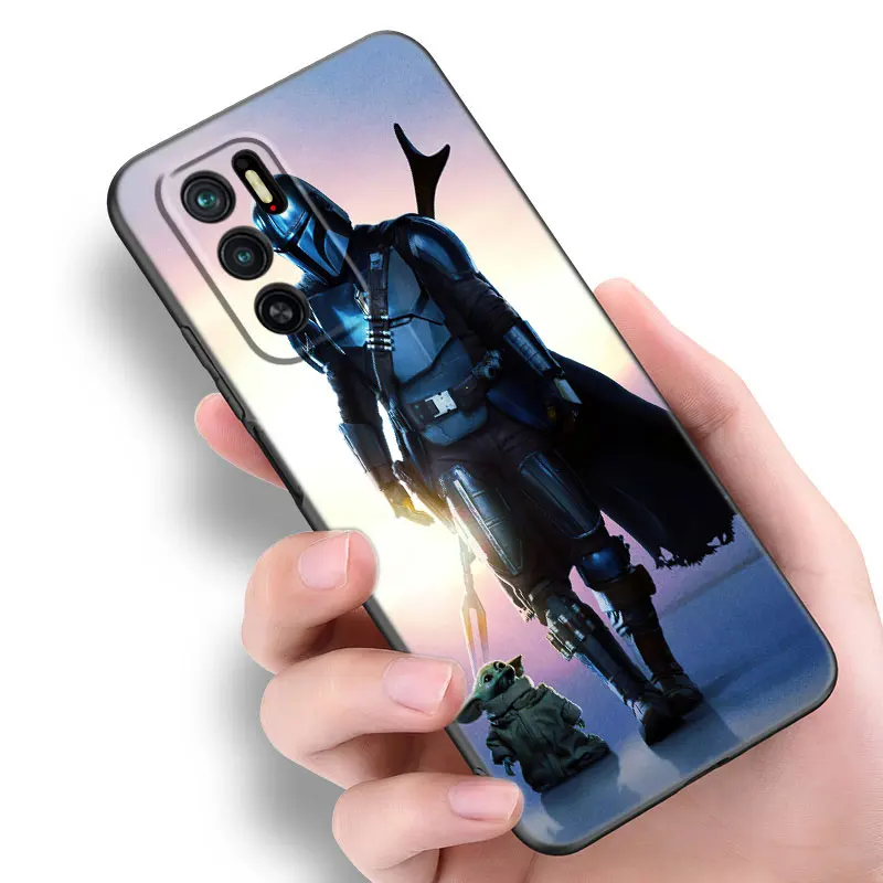 Черный силиконовый чехол M-мандалор для телефона Xiaomi Redmi Note 9 10 11 11S 11T 12 13 Pro 5G Plus 9S 10S