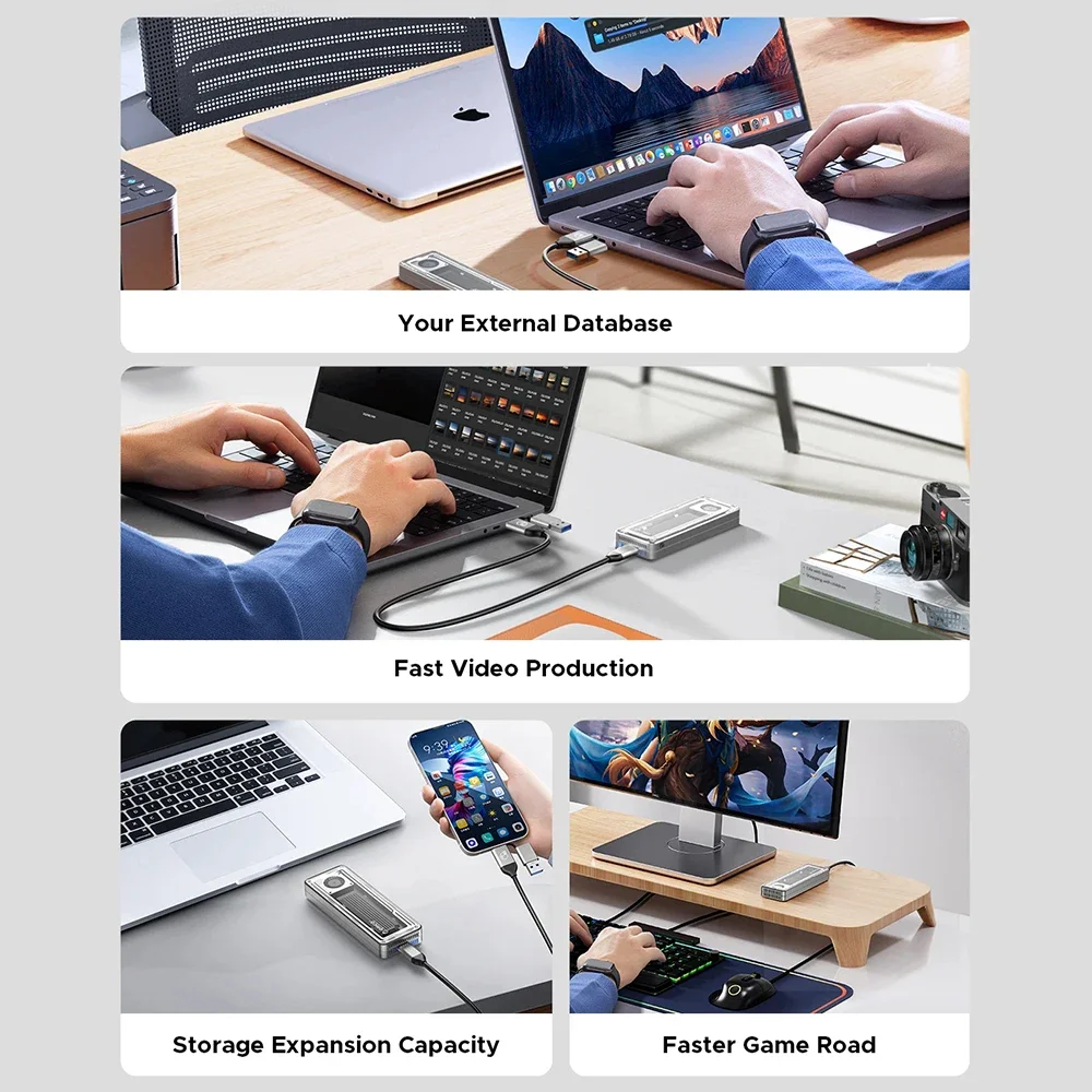 Корпус ORICO 40 Гбит/с USB4 M.2 NVMe SSD PCIe 4 0 M-Key 1 8 дюйма SSD-накопитель с охлаждающим