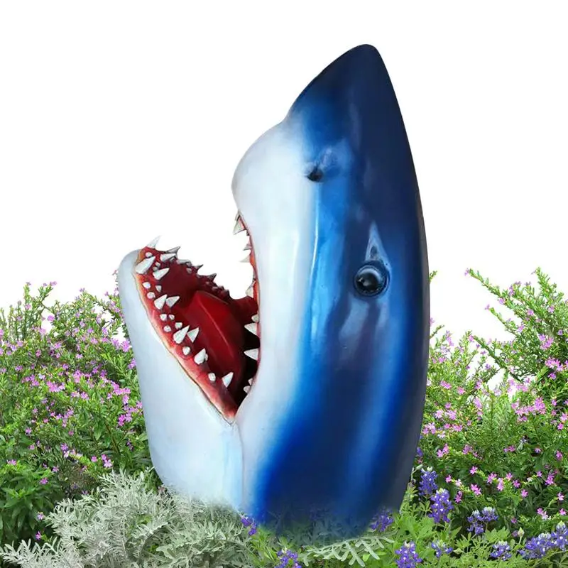 

Garden Shark Decor Novelty Floating Shark Head Decor Garden Sculptures & Statues 3D Garden Sculpture Shark Statue For Outdoor