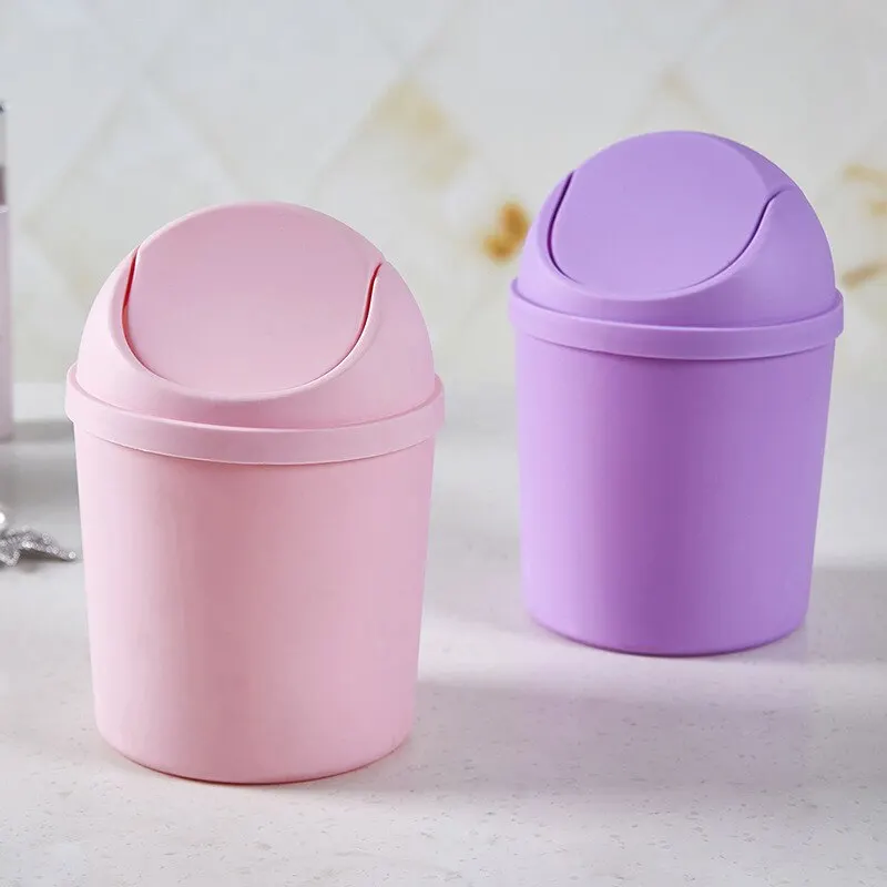

Free Shipping Mini Storage Bucket Kitchen Trash Can Swing For Home Office Table Car Trash Can Small Waste Bin Office Car