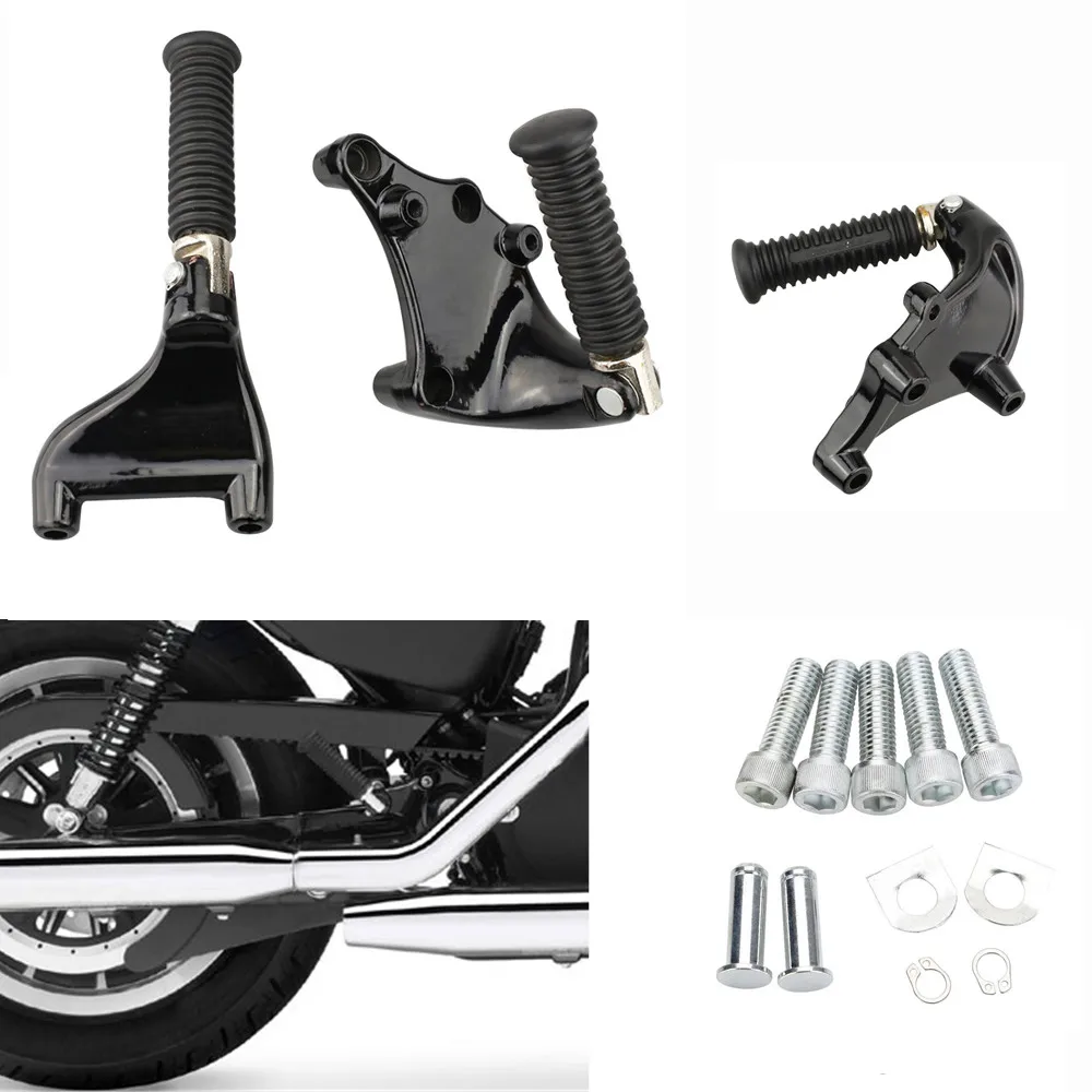 

Новинка мотоциклетные черные Задние подножки педаль Пассажирские подножки монтажный комплект для Harley Sportster XL 883 1200 72 48 2014-2022